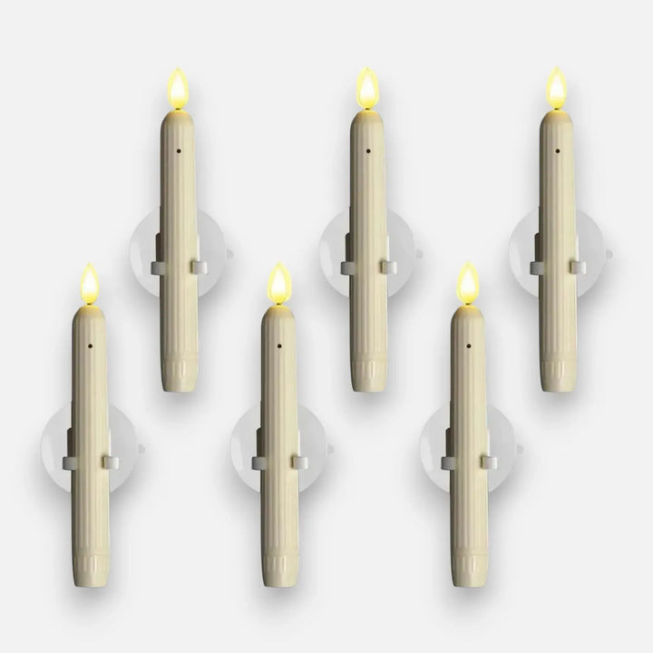 6er-Set LED-Fensterkerzen mit Dämmerungssensor – Realistische, warmweiß flackernde Flamme für gemütliche Abende Mivoza Deutschland