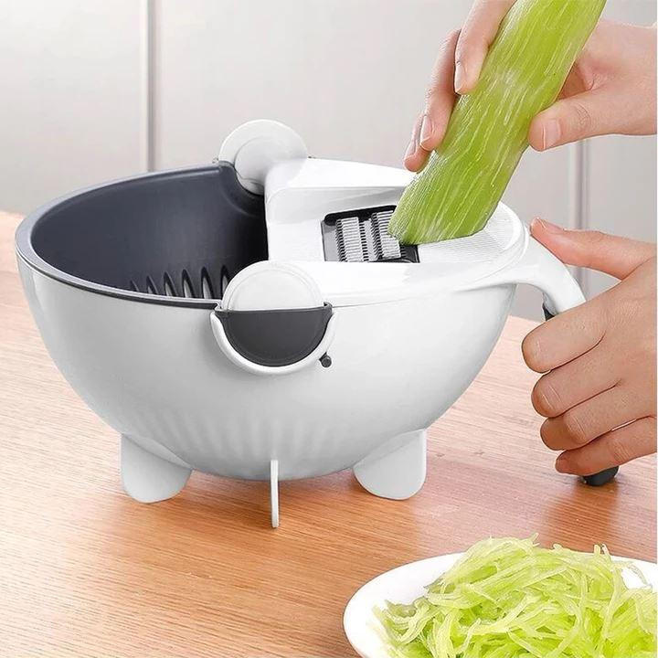 7-in-1 Vegetable Chopper Stainless Steel | 7 Interchangeable Blades with Peeler &amp; Grater | Dishwasher-Safe Kitchen Prep Set
