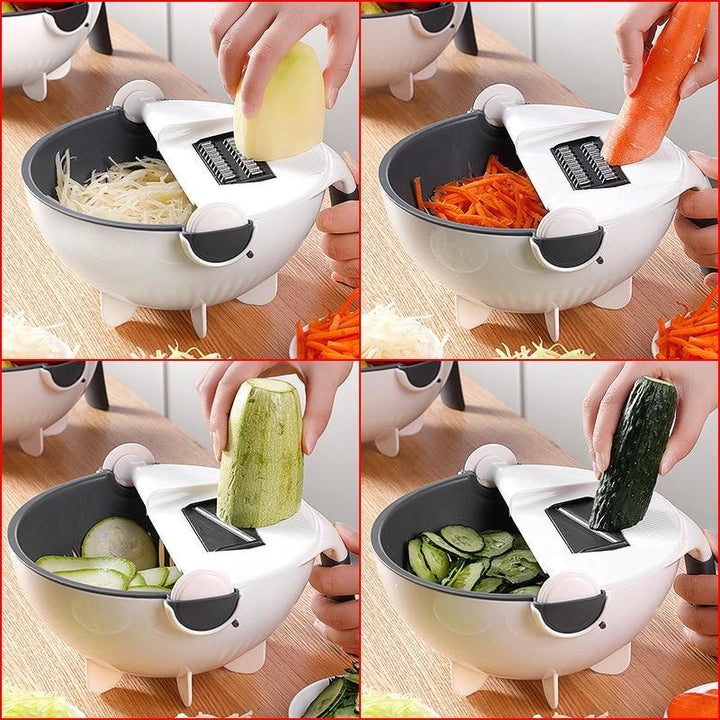 7-in-1 Vegetable Chopper Stainless Steel | 7 Interchangeable Blades with Peeler &amp; Grater | Dishwasher-Safe Kitchen Prep Set