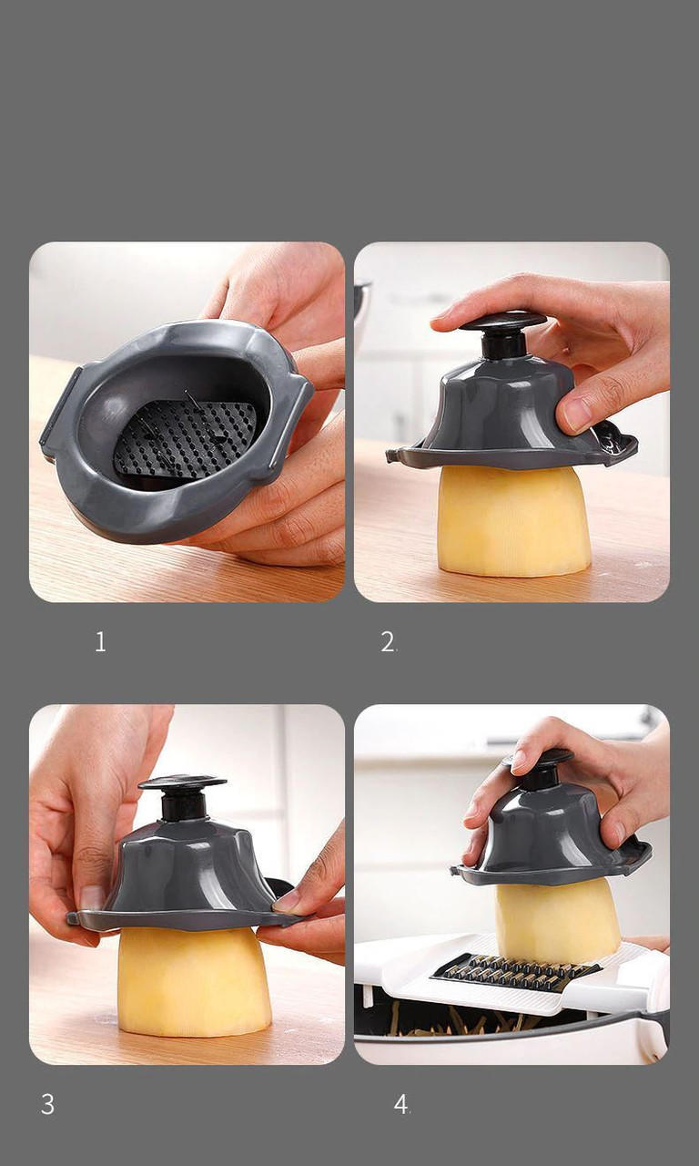7-in-1 Vegetable Chopper Stainless Steel | 7 Interchangeable Blades with Peeler &amp; Grater | Dishwasher-Safe Kitchen Prep Set