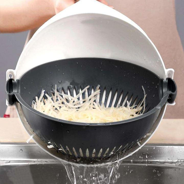7-in-1 Vegetable Chopper Stainless Steel | 7 Interchangeable Blades with Peeler & Grater | Dishwasher-Safe Kitchen Prep Set