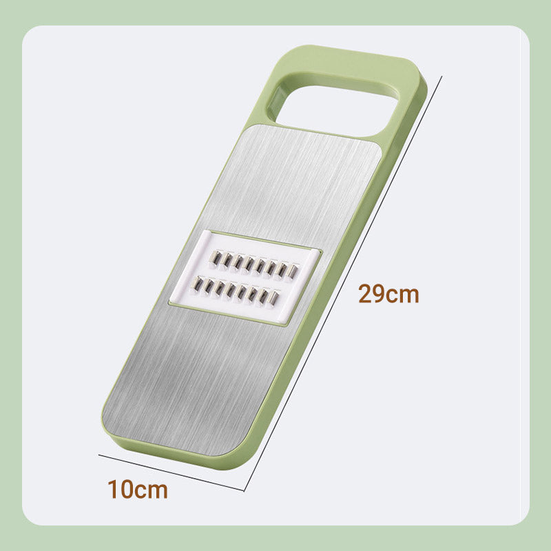 7-in-1 Vegetable Slicer Stainless Steel 29 x 10 cm | Green | Hand Guard, Interchangeable Blades for Safe Slicing