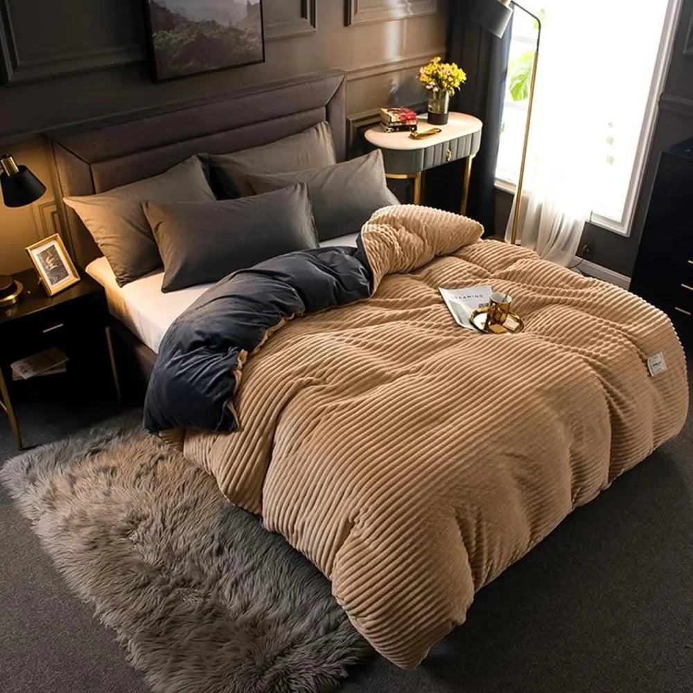 Fleece Duvet Cover Set | Plush-Style Winter Bedspread with Matching Pillowcases | Soft, Warm & Machine Washable 2
