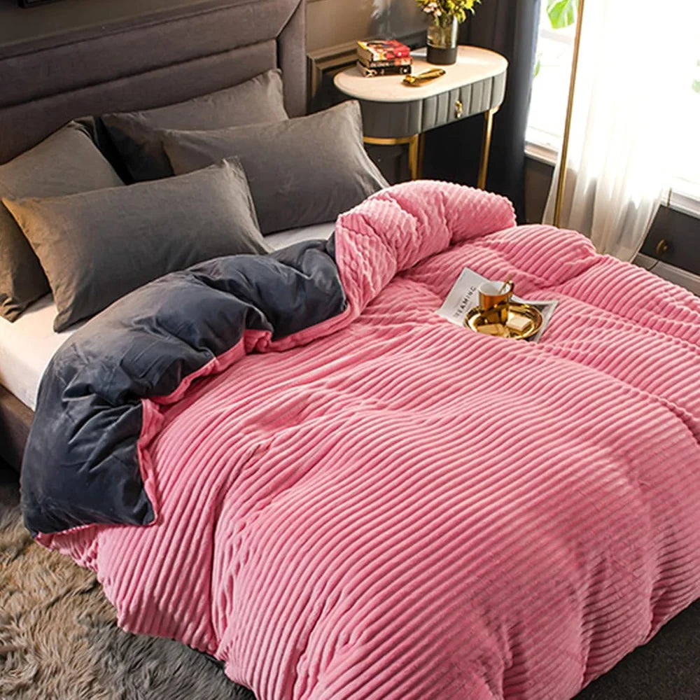 Fleece Duvet Cover Set | Plush-Style Winter Bedspread with Matching Pillowcases | Soft, Warm &amp; Machine Washable 17