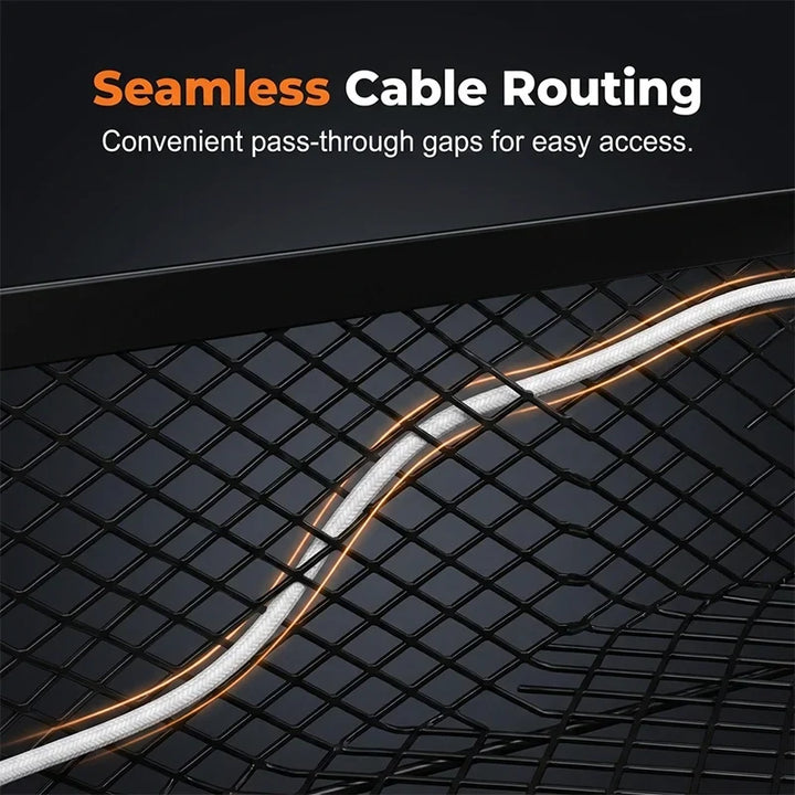 No-Drill Under-Desk Cable Management Tray Mesh Clamp Mount 6