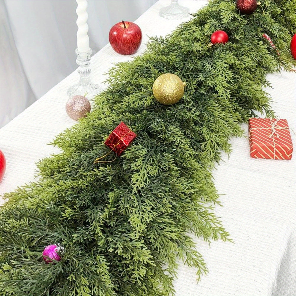 Christmas Garland Artificial Greenery | 2pcs Unlit Strand | Bends Smoothly for Mantle, Stair Rail &amp; Doorway Trim 5