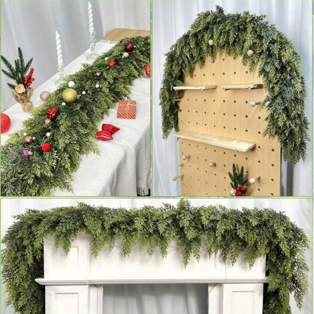 Christmas Garland Artificial Greenery | 2pcs Unlit Strand | Bends Smoothly for Mantle, Stair Rail &amp; Doorway Trim 7
