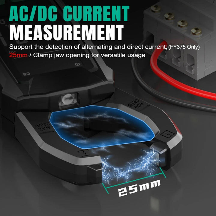 AC DC Clamp Meter | True RMS Auto-Ranging with NCV Detection | 600V Voltage &amp; 200A Current Tester with Continuity