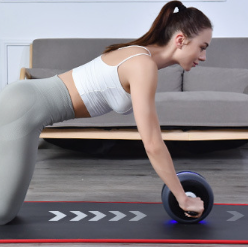 Ab Roller Automatic Rebound Non-Slip Fitness Compact with LED Counter