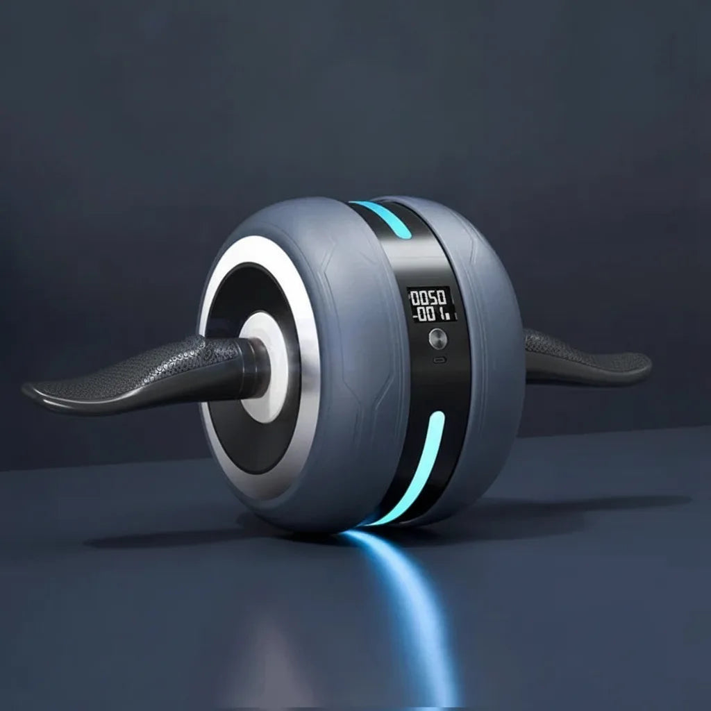 Ab Roller Automatic Rebound Non-Slip Fitness Compact with LED Counter