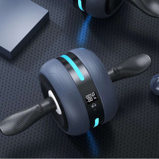 Ab Roller Automatic Rebound Non-Slip Fitness Compact with LED Counter