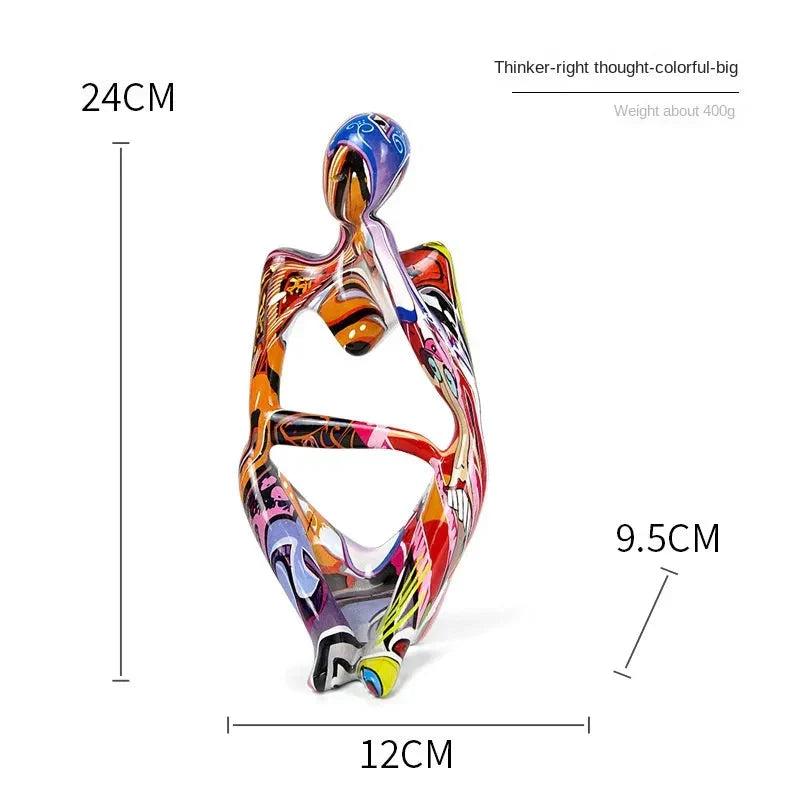 Abstract Sculpture Tabletop Resin Thinker Figure with Smooth Finish