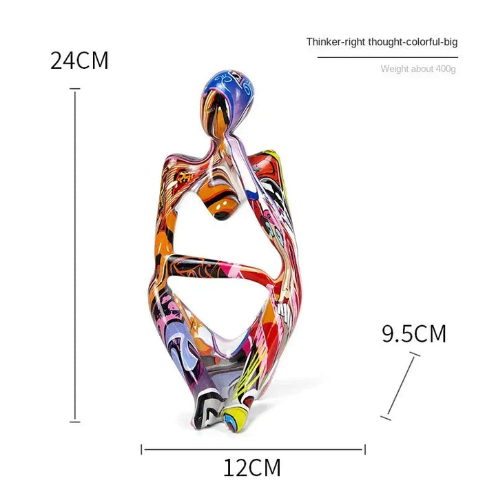 Abstract Sculpture Tabletop Resin Thinker Figure with Smooth Finish
