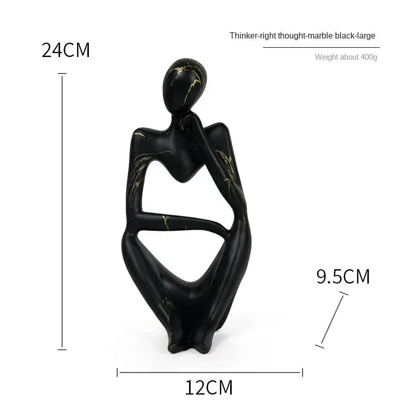 Abstract Sculpture Tabletop Resin Thinker Figure with Smooth Finish