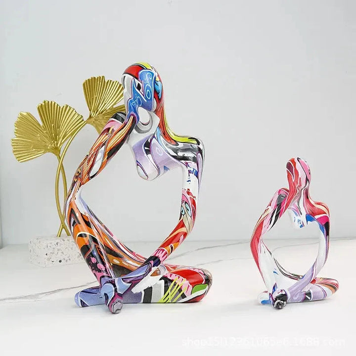 Abstract Sculpture Tabletop Resin Thinker Figure with Smooth Finish