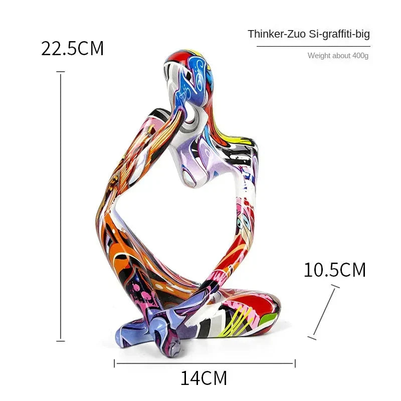 Abstract Sculpture Tabletop Resin Thinker Figure with Smooth Finish