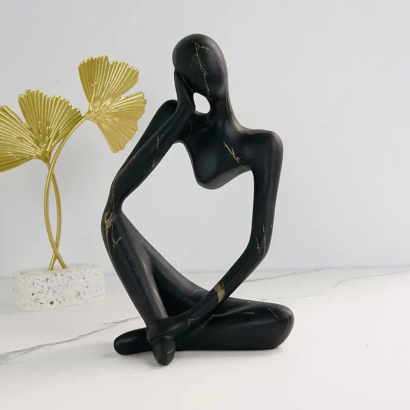 Abstract Sculpture Tabletop Resin Thinker Figure with Smooth Finish