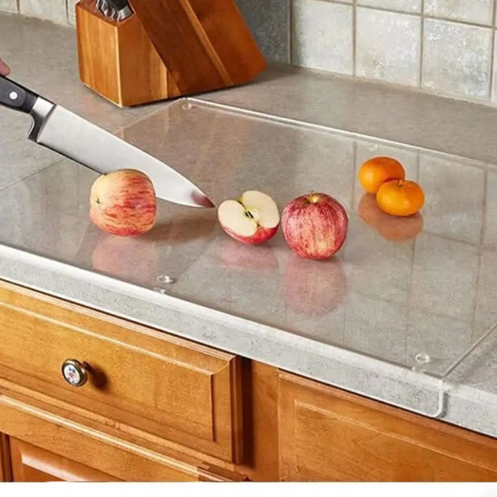 Acrylic Cutting Board | Clear Top With A Counter Lip
