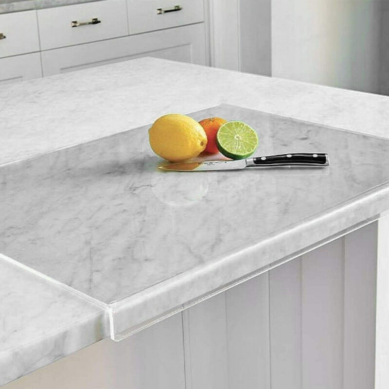 Acrylic Cutting Board Plastic | Non-Slip Feet &amp; Counter Lip Edge | Stain-Resistant Non-Porous Kitchen Chopping Surface