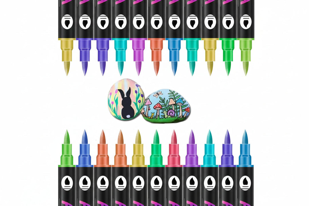 Acrylic Marker Set 36 Double-Sided Markers | 72 Colours, Fine &amp; Broad Tips | Quick-Drying, Smudge-Resistant Ink