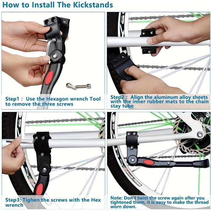Adjustable Bicycle Stand | Aluminium Side Kickstand 32-37cm