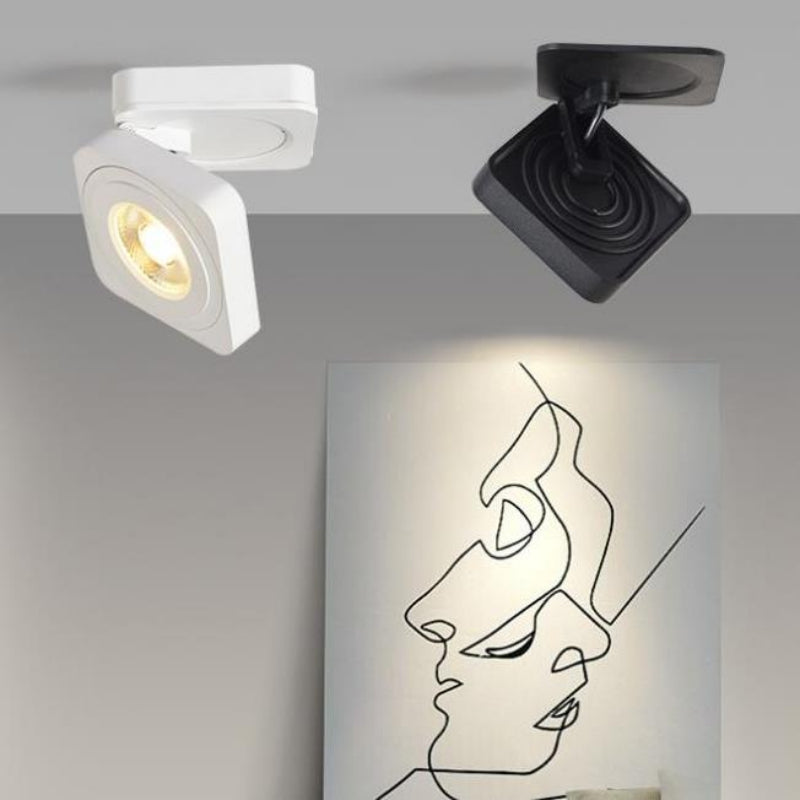 Adjustable Ceiling Light | Folding Head On A Slim Plate