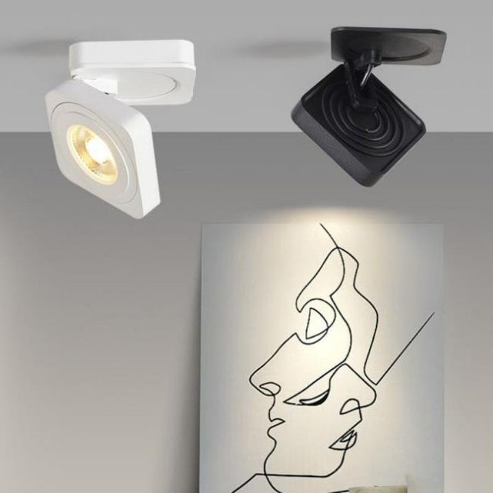 Adjustable Ceiling Light | Folding Head On A Slim Plate