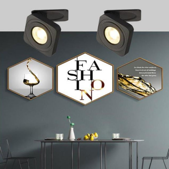 Adjustable Ceiling Light | Folding Head On A Slim Plate
