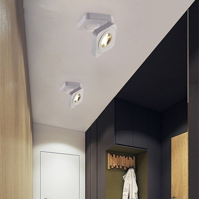 Adjustable Ceiling Light | Folding Head On A Slim Plate