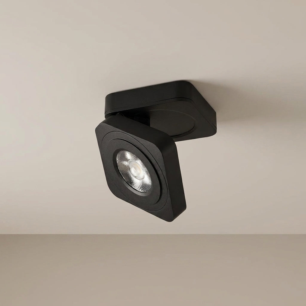 Adjustable Ceiling Light | Folding Head On A Slim Plate