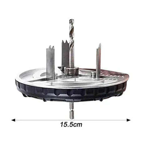 Adjustable Circle Cutter Drill Attachment | Three-Tooth Blades, Hex Shank | Precise Cuts in Drywall and Softwood