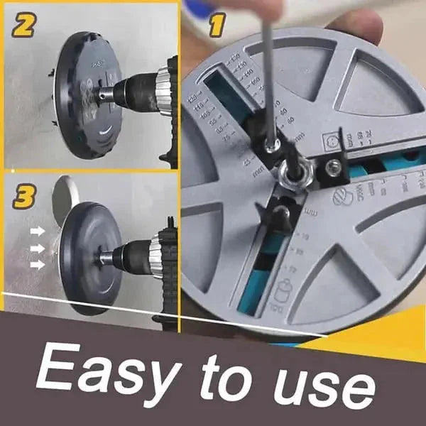 Adjustable Circle Cutter Drill Attachment | Three-Tooth Blades, Hex Shank | Precise Cuts in Drywall and Softwood