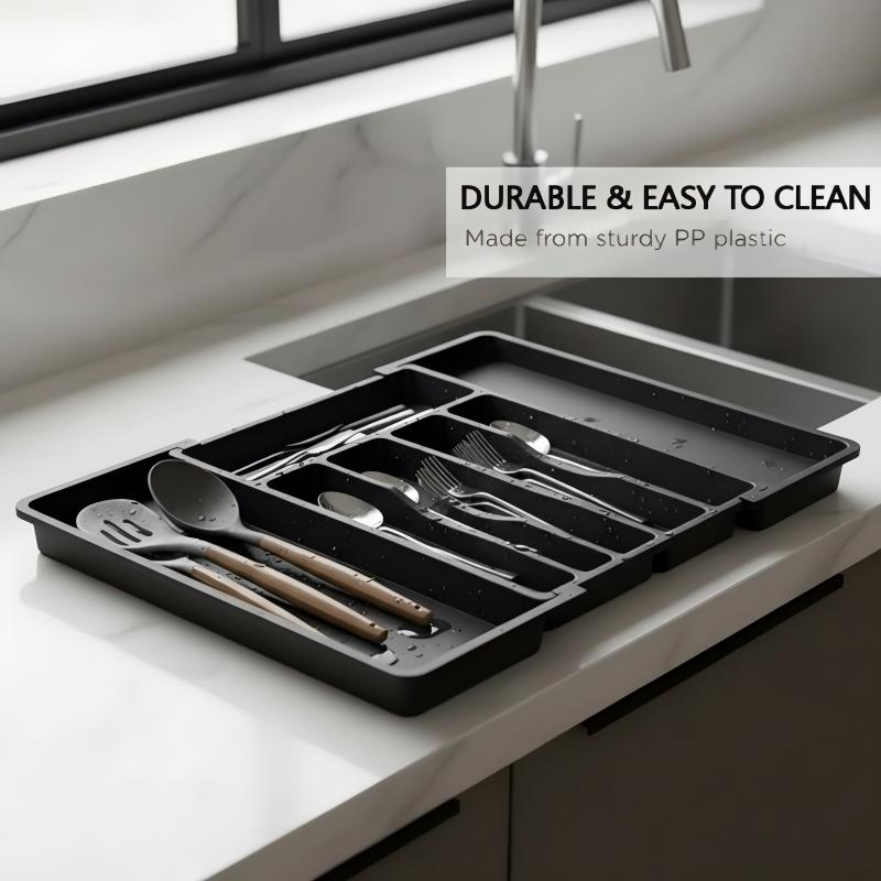 Adjustable Drawer Organiser Expandable Divided with Non-Slip Base