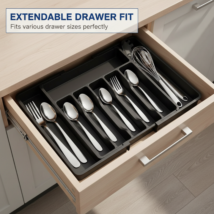 Adjustable Drawer Organiser Expandable Divided with Non-Slip Base