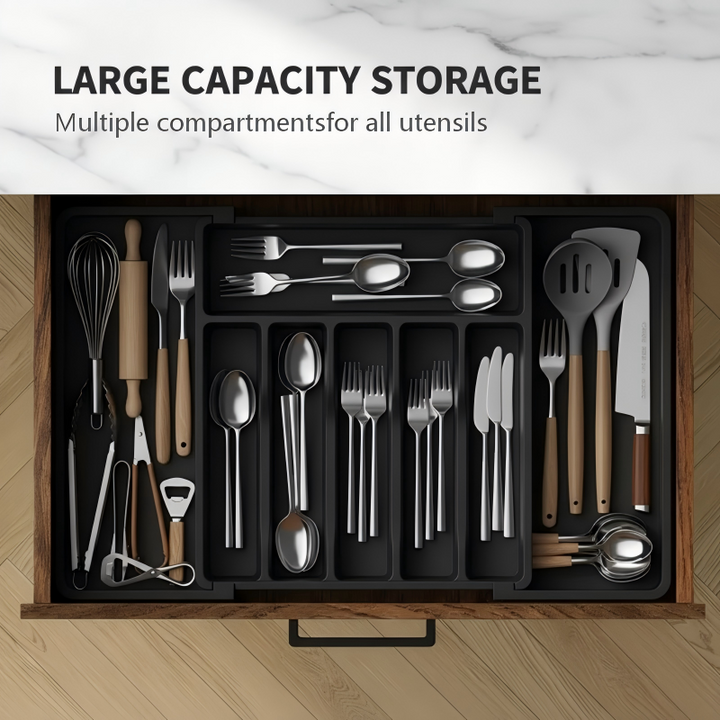 Adjustable Drawer Organiser Expandable Divided with Non-Slip Base