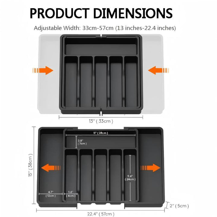 Adjustable Drawer Organiser Expandable Divided with Non-Slip Base