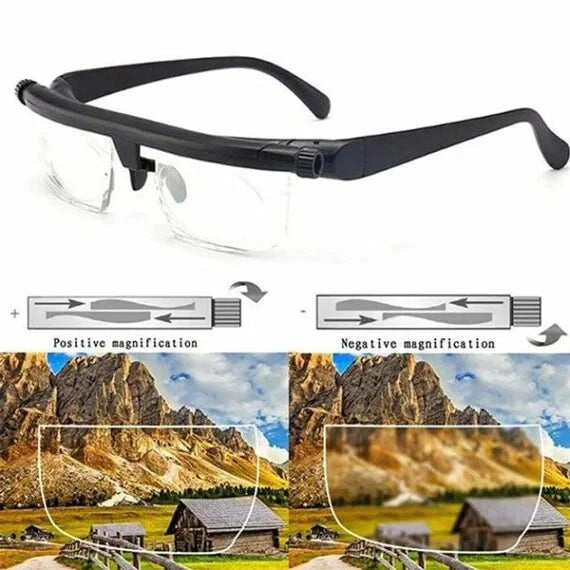Adjustable Focus Reading Glasses | Dial-Controlled Lenses for Near and Far Vision | Lightweight TR90 Flexible Frame
