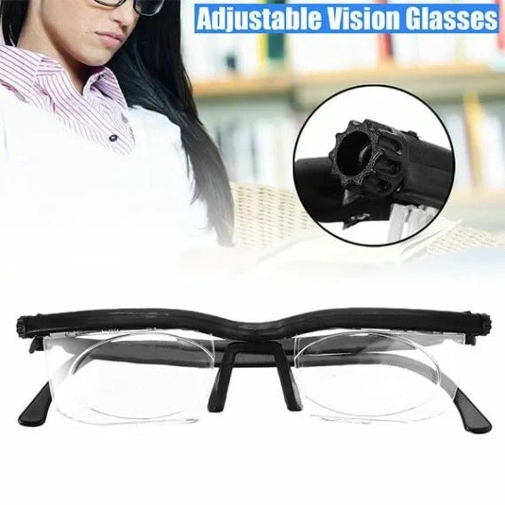 Adjustable Focus Reading Glasses | Dial-Controlled Lenses for Near and Far Vision | Lightweight TR90 Flexible Frame
