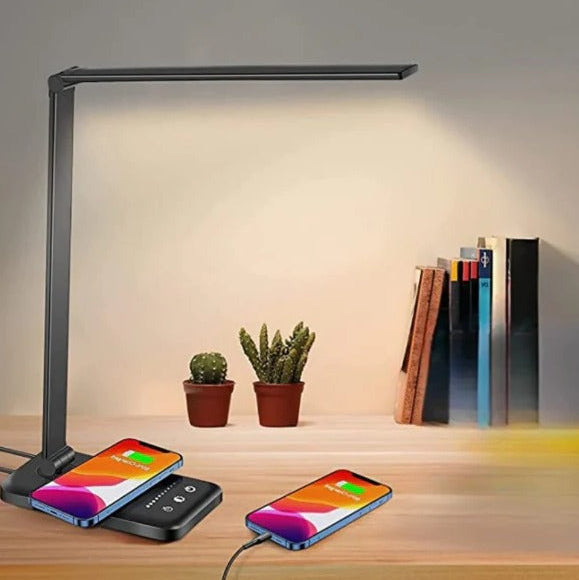 Adjustable LED Table Lamp | Touch Control with Built-In USB Charging Port | Multiple Brightness Levels for Desk or Reading