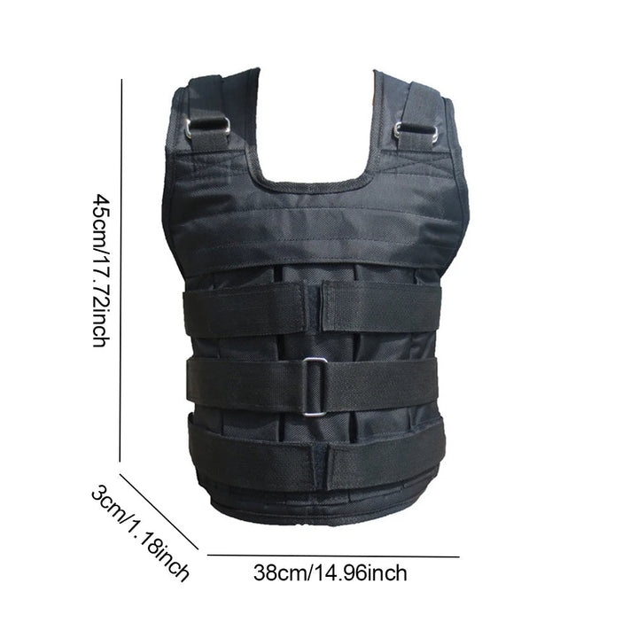 Adjustable Weighted Vest for Walking and Running | Adjustable Steel Plate Load | Oxford Cloth with Dual Waist Belts and Side Rings