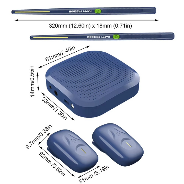 Air Drum Kit | Motion-Sensing Sticks and Foot Pedals | Rechargeable Battery, Silent Headphone Practice, Three Colours