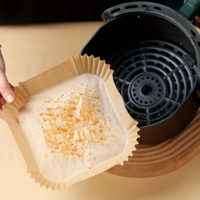 Air Fryer Liners 50 Pack | Non-Stick Oil-Resistant Parchment | Pre-Shaped Fit for Air Frying, Baking & Reheating