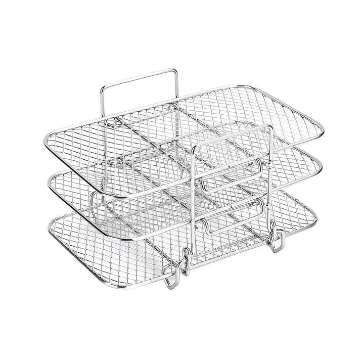 Air Fryer Rack Stainless Steel | Stackable Multi-Tier Cooking Tray | Even Airflow for Fries, Wings and Vegetables