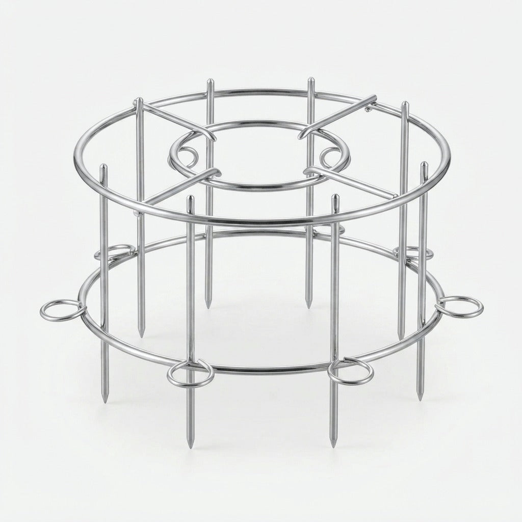Air Fryer Skewer Rack Attachment Stainless Steel 18 cm | Fits 3.6L+ Air Fryers | 24 Skewers Included, Dishwasher Safe