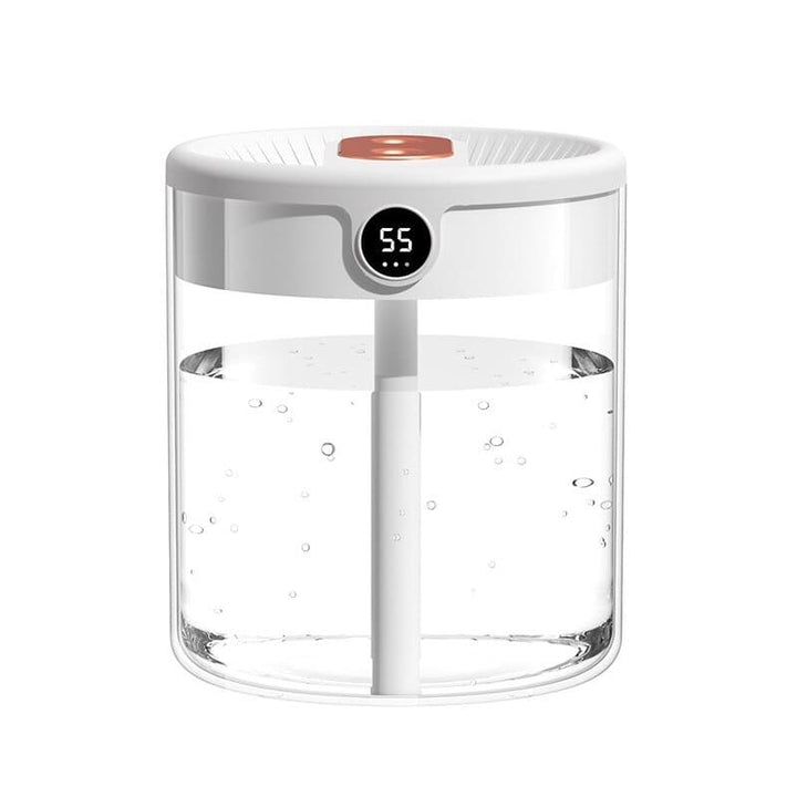 Air Humidifier 2L Tank | Dual Mist Outlets, Digital Display &amp; Ambient Light | Even Humidification for Larger Rooms