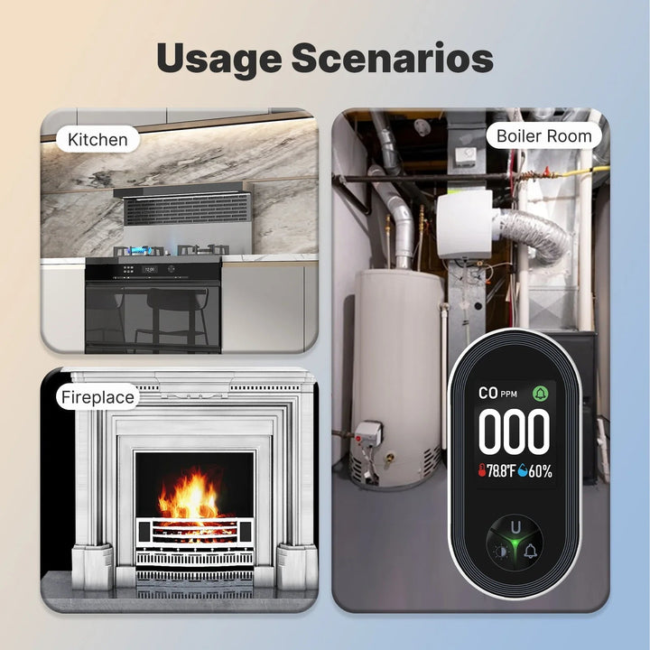 Air Monitor Sensor | CO Detection, Temperature &amp; Humidity Display