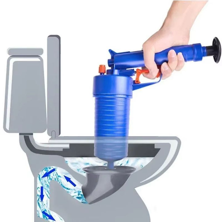 Air Pressure Drain Unblocker Plunger Kit | Multi-Head Attachments for Sinks, Toilets and Pipes | No Chemicals Needed