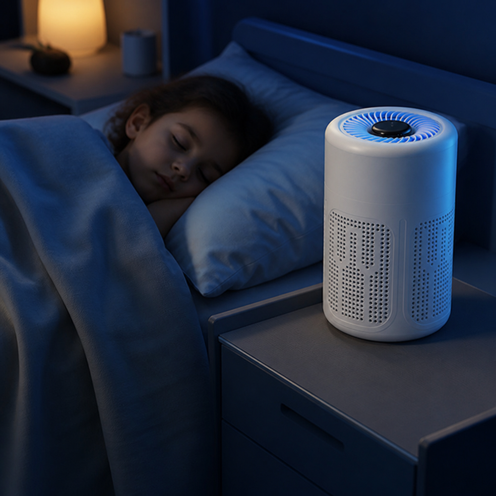Air Purifier | Multi-Layer Filtration, Wide Coverage | Low-Noise, Single-Button Control with Filter Included