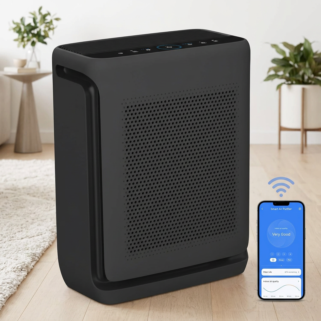 Air Purifier with Laser Particle Sensor | App Control and Auto Mode | Covers Large Rooms and Open Floor Plans Quietly