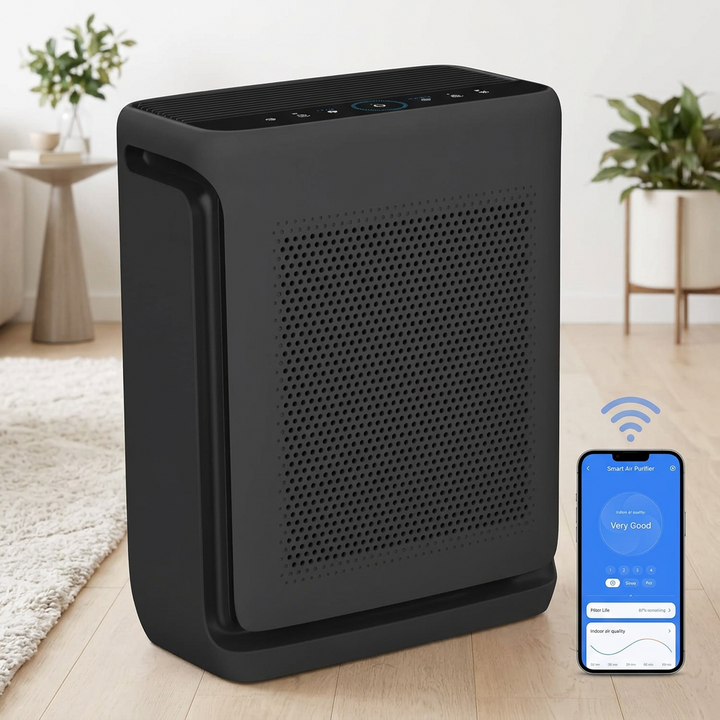 Air Purifier with Laser Particle Sensor | App Control and Auto Mode | Covers Large Rooms and Open Floor Plans Quietly